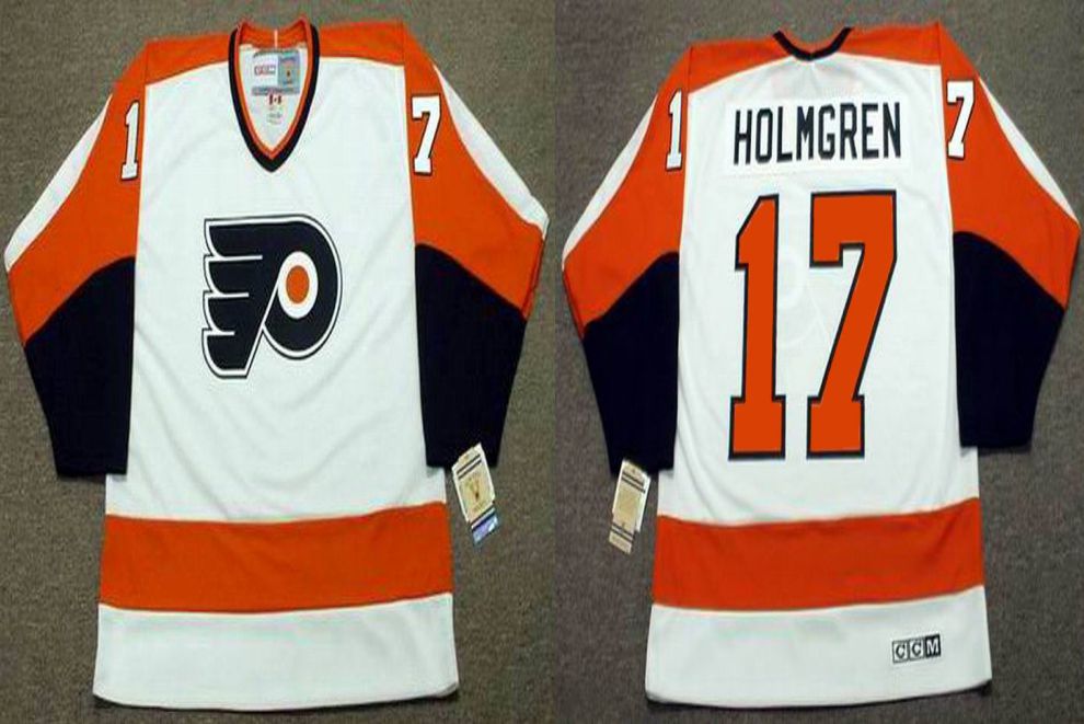 2019 Men Philadelphia Flyers #17 Holmgren White CCM NHL jerseys